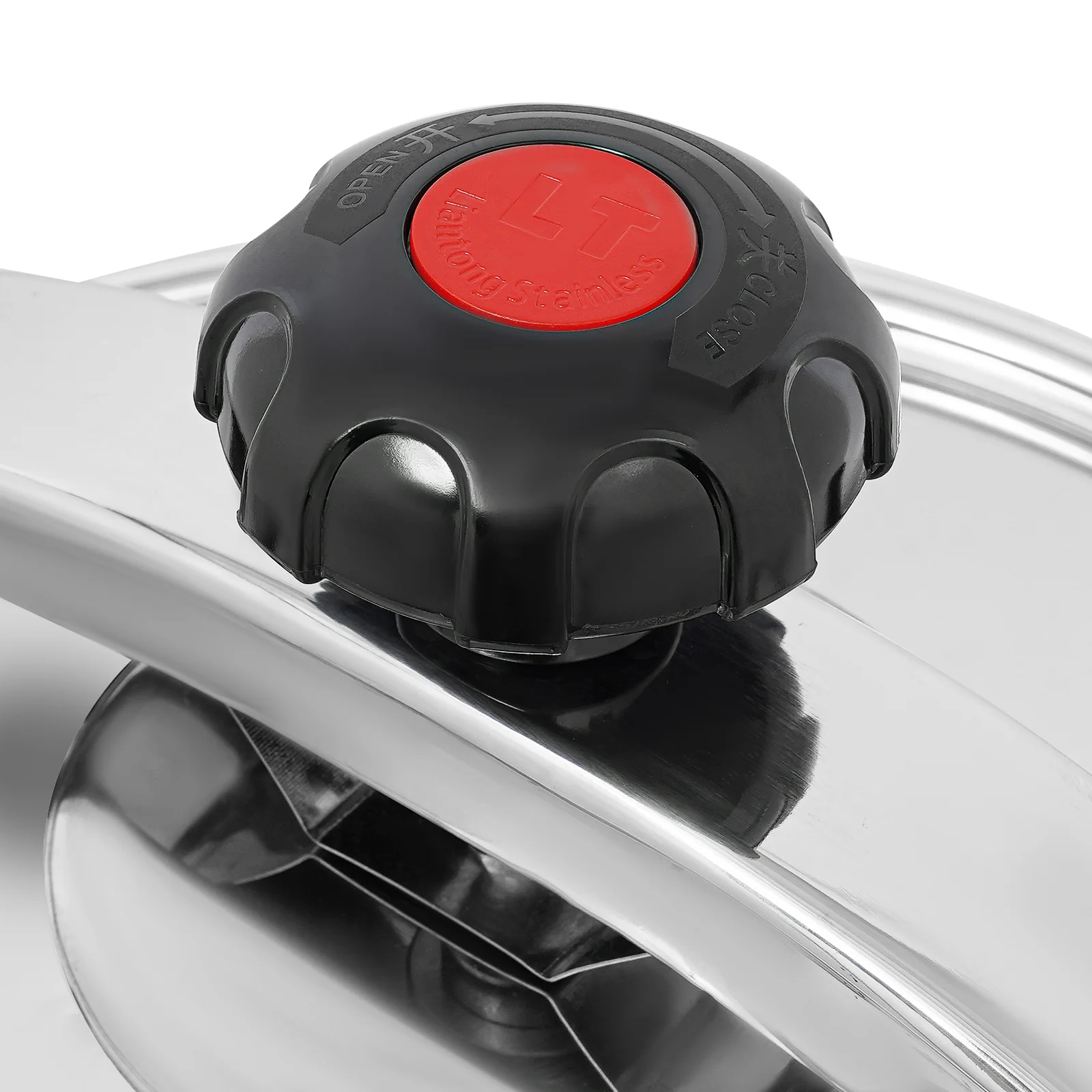 طنجرة ضغط من الفولاذ المقاوم للصدأ 201 سعة 26 لتر/27.47 كيو تي، 3 طبقات من التصميم السفلي المركب وعاء طبخ الضغط 60 كيلو باسكال