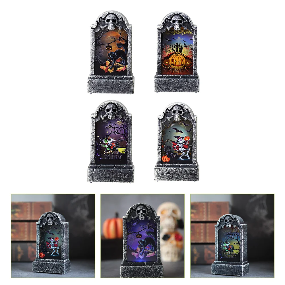 

3 Pcs Decorate Halloween Tombstone Lights Decorations Clearance 115X65X35CM Plastic Yard