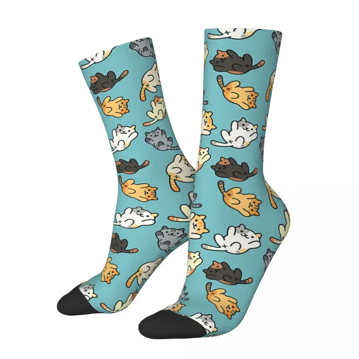 

Neko Portals Neko Atsume Cats Socks Harajuku Super Soft Stockings All Season Long Socks Accessories for Unisex Birthday Present