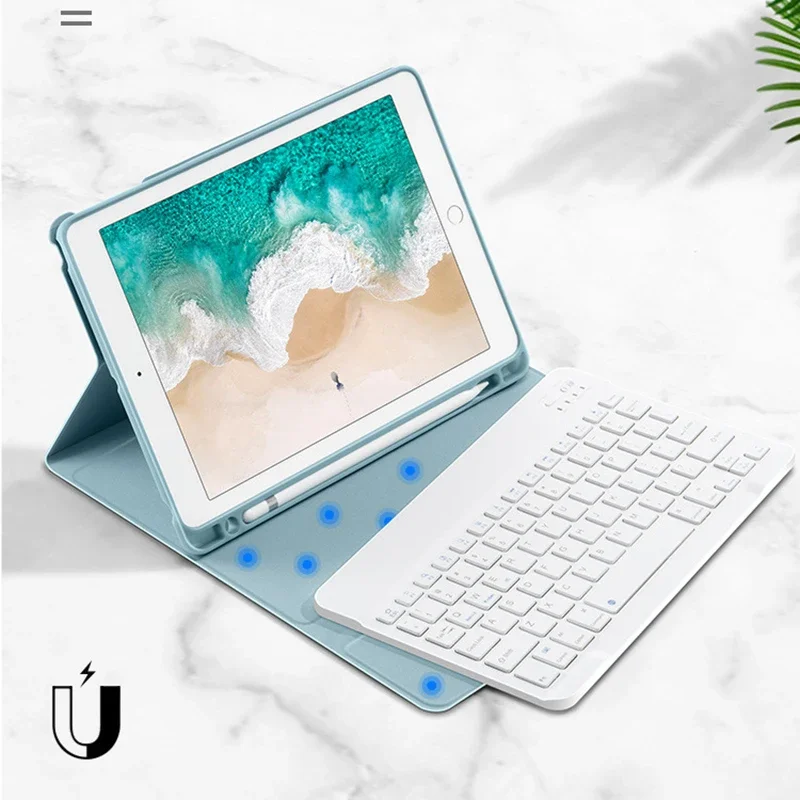 Trifold Stand Case with Keyboard for iPad Pro 10.5 2022 pro 11 Cover Magnetic Keyboard for iPad 9.7 5th 6th Air 5 4 3 2 1 10.2