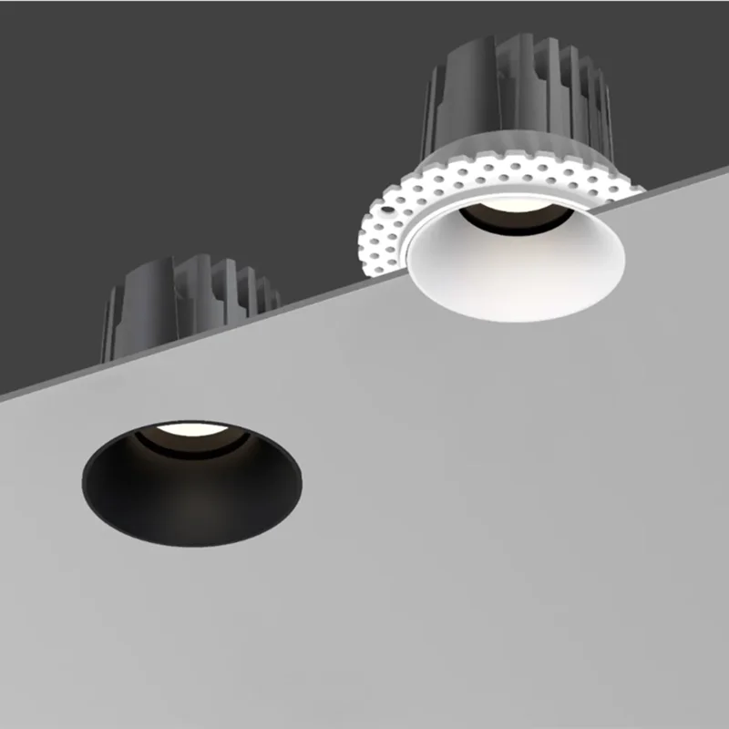 Frameless recessed LED ceiling lamp suitable for home living room without main lighting anti-glare downlight dimmable AC90- 260V