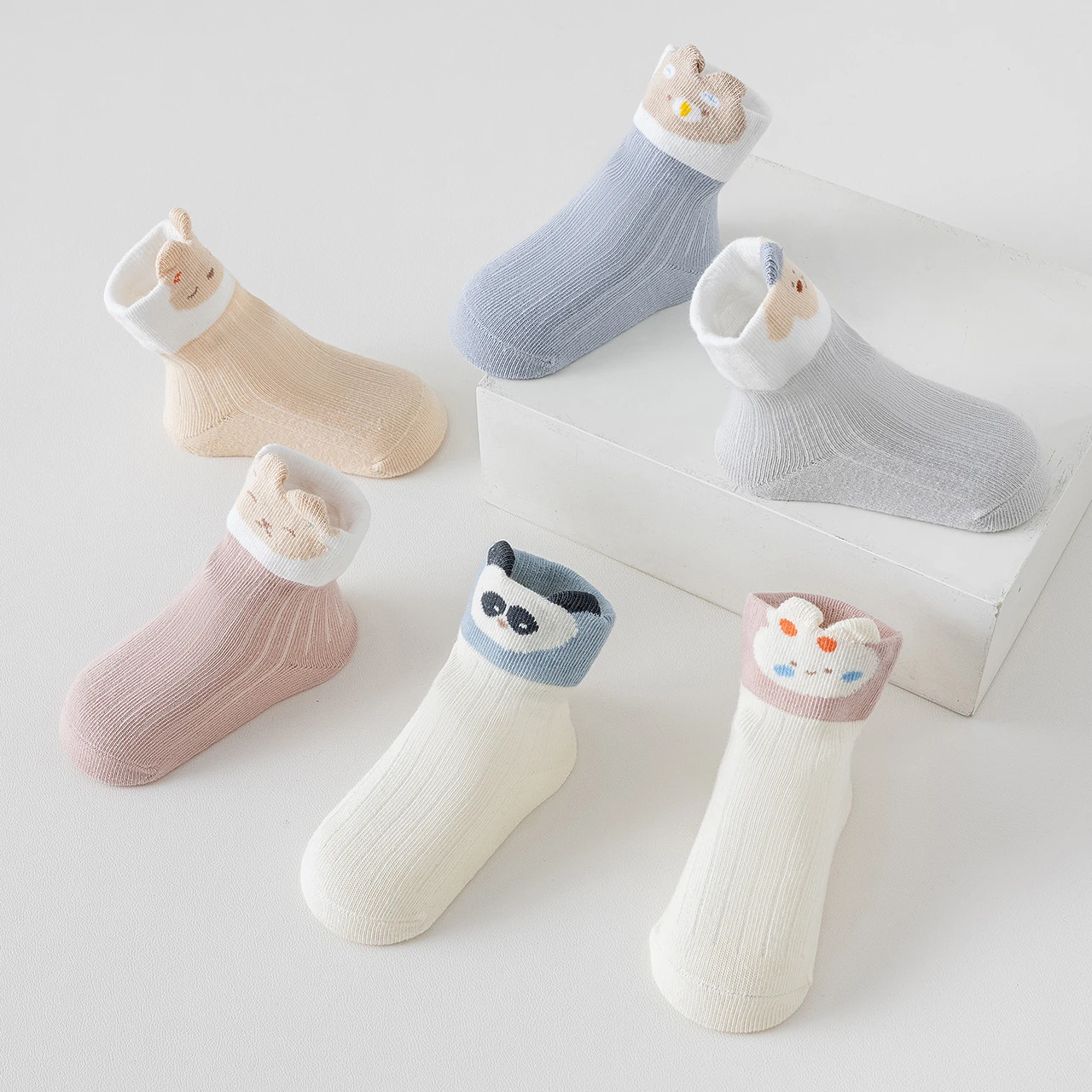 3Pairs Spring Autumn Baby Socks Soft Breathable Kids Cotton Sock 0-3Year Newborn Footwear Boys Girls Children Middle Tube Socks