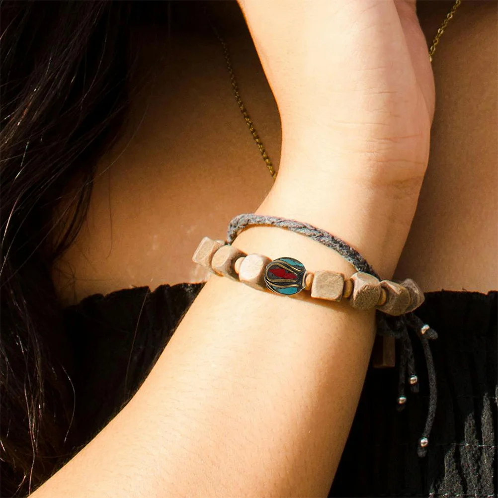 

12Pcs Handmade Buddha Beads Tibetan Style Vibrant Decor Jewelry Making Supplies Copper Spacer Beads Handmade Bead