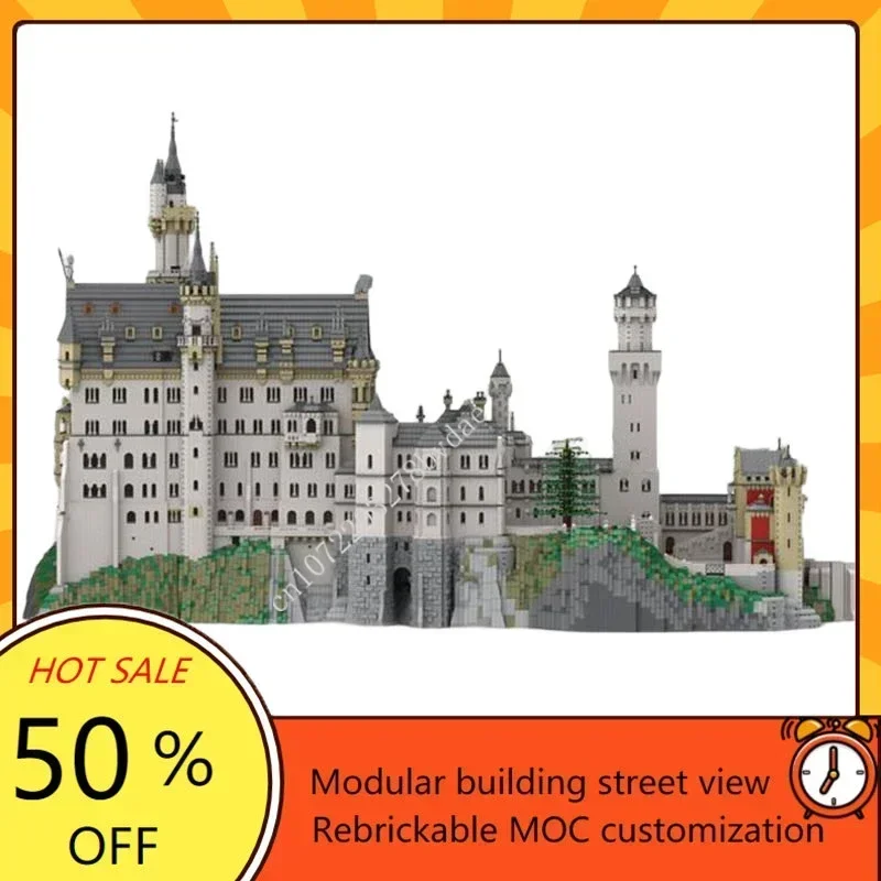 Neuschwanstein Castle Modular MOC Creative street view Model Building Blocks Architecture DIY Education Assembly Model Toys Gift