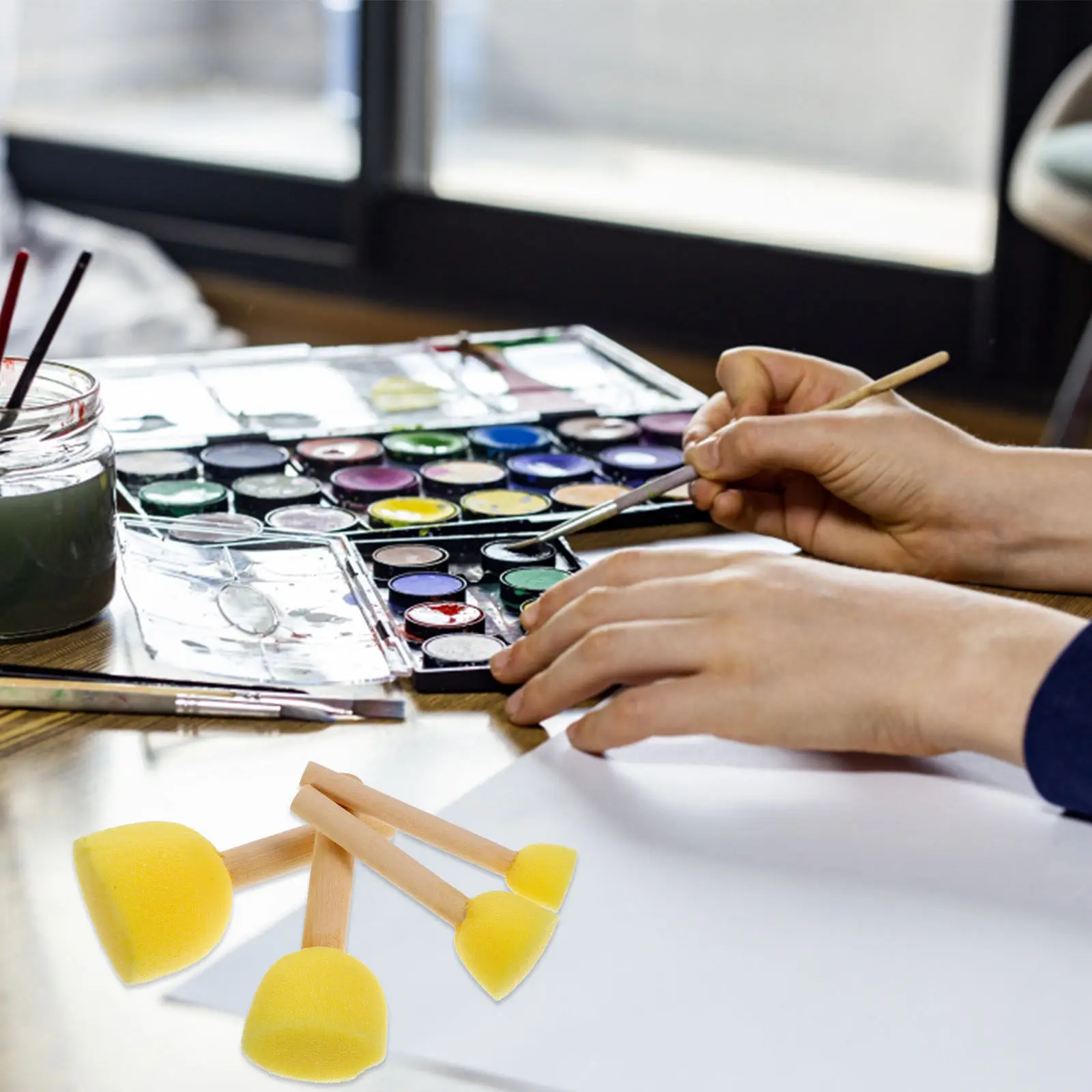 

Набор из 24 губчатых кистей с деревянной ручкой в форме гриба для рисования, творчества, декоративно-прикладного искусства, набор инструментов для рисования, декоративные губки