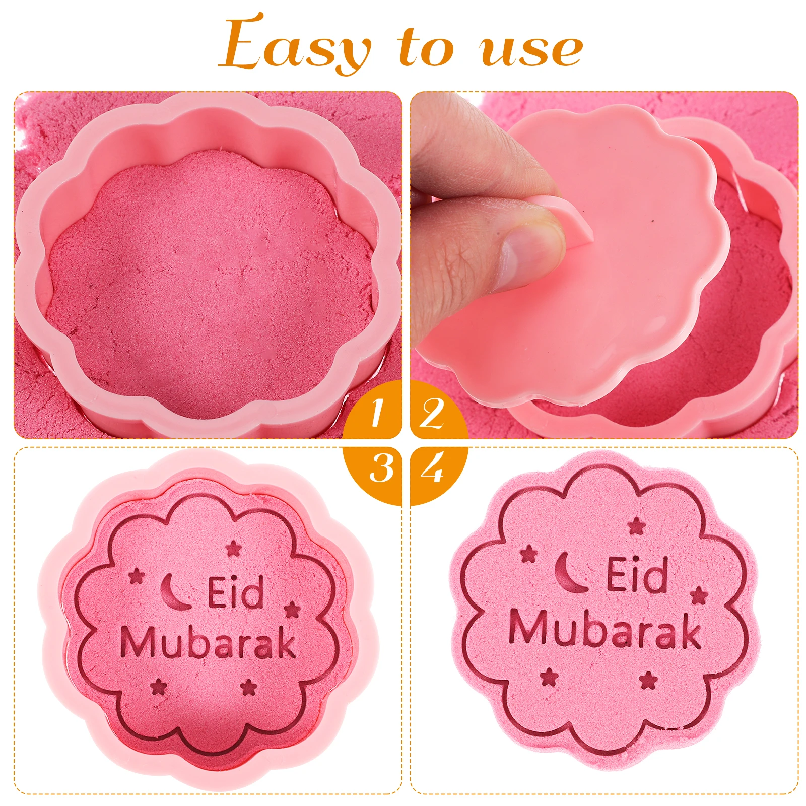 

16 Pcs Eid Cookie Cutters Ramadan Biscuit Mold Mubarak Three Dimensional Creative Patterns Food Grade Multi Functional DIY