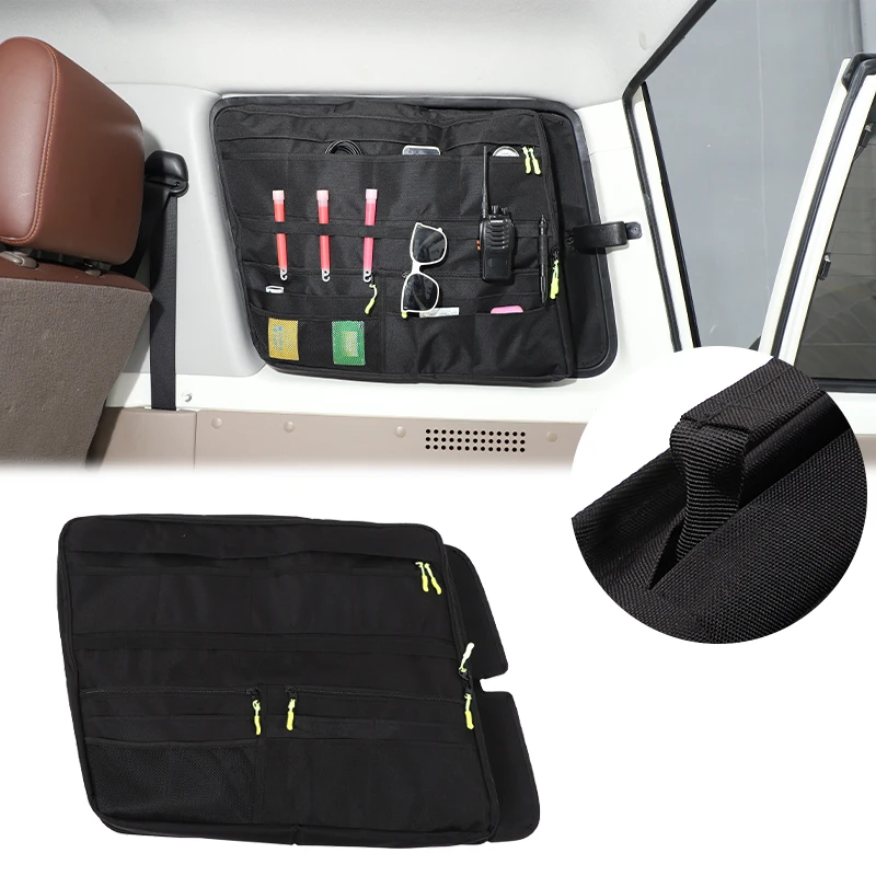 

For Toyota LC76 (5 Doors) 07-25 Oxford Cloth Black Car Trunk Windows Storage Bag Stowing Tool Organizer Interior Car Accessories