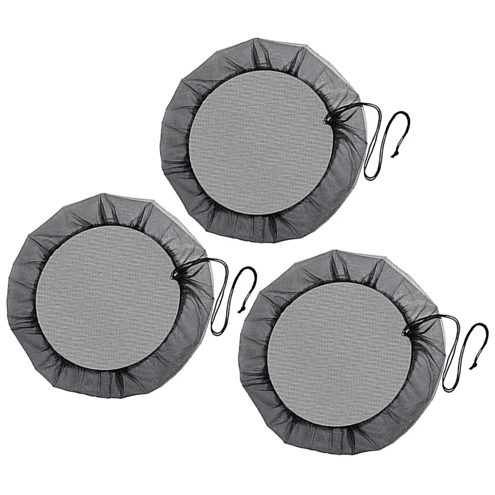 

3pcs Rain Barrel Cover Mesh Net With Drawstring For Outdoor Water Bucket Reusable Protective Rainwater Filter