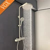 VGX-Ensemble de système de douche à main gris et blanc, grue de centre commercial, pluie à 3 voies 4