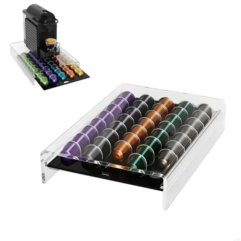 Compact ABS Materials Coffee Pods Holder For 40 Capsules Easy To Identify Stand For Compact Kitchens And Desks