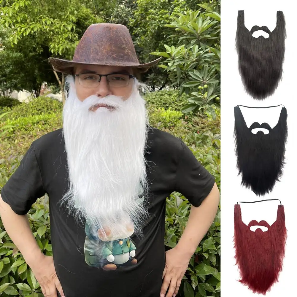 Costume de moustache de fête drôle pour homme, Halloween, barbe, pâques, accessoire de Cosplay, fournitures faciales, déguisement de jeu, fournitures de moustache noire