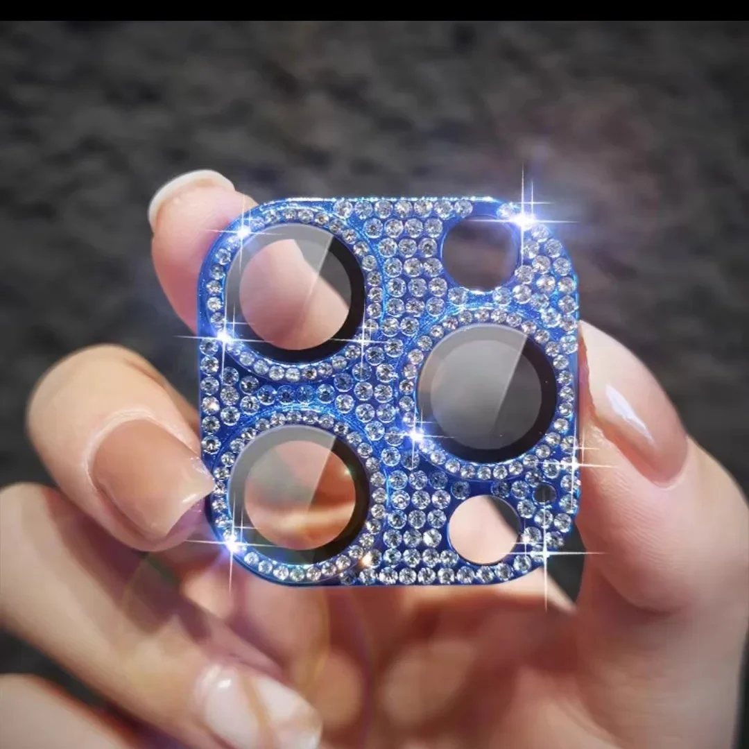 Camera Lens Protector Diamond Ring Tempered Glass Cover For IPhone 16 14 Plus 13 Pro Max 12 IPhone15 Pro Protection Accessories