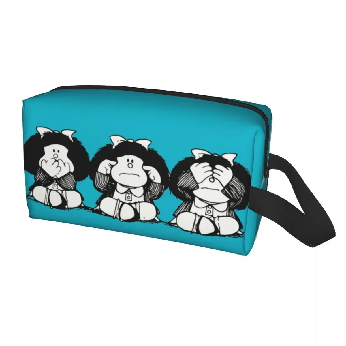 Fashion Humor Mafalda Travel Toiletry Bag Women Cartoon Manga Quino Makeup Cosmetic Bag Beauty Storage Dopp Kit