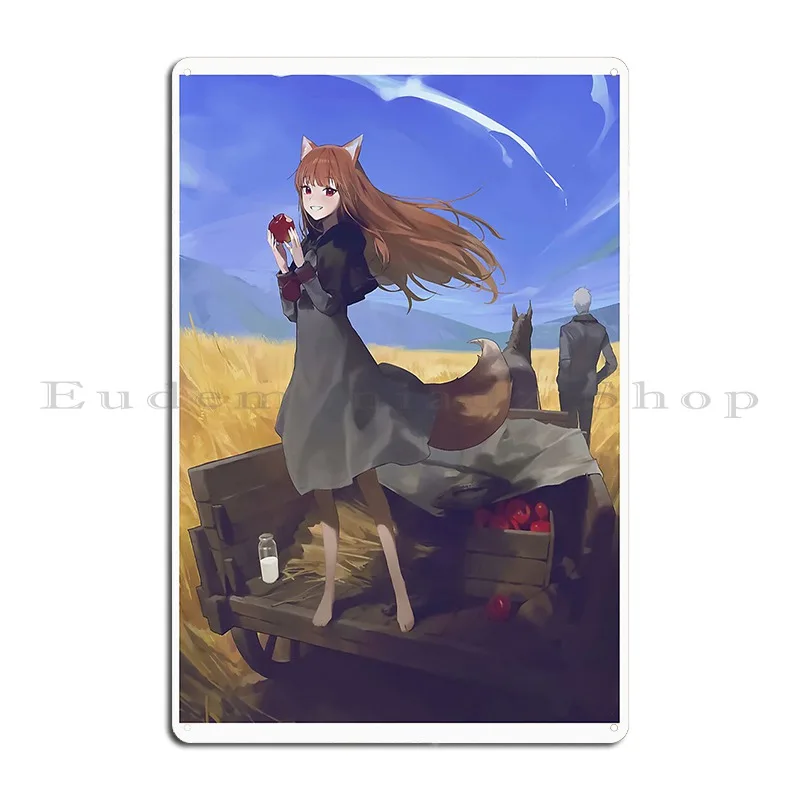 Holo Spice And Wolf Artwork Metal Sign Club Wall Decor Iron Wall Cave Cave Tin Sign Poster