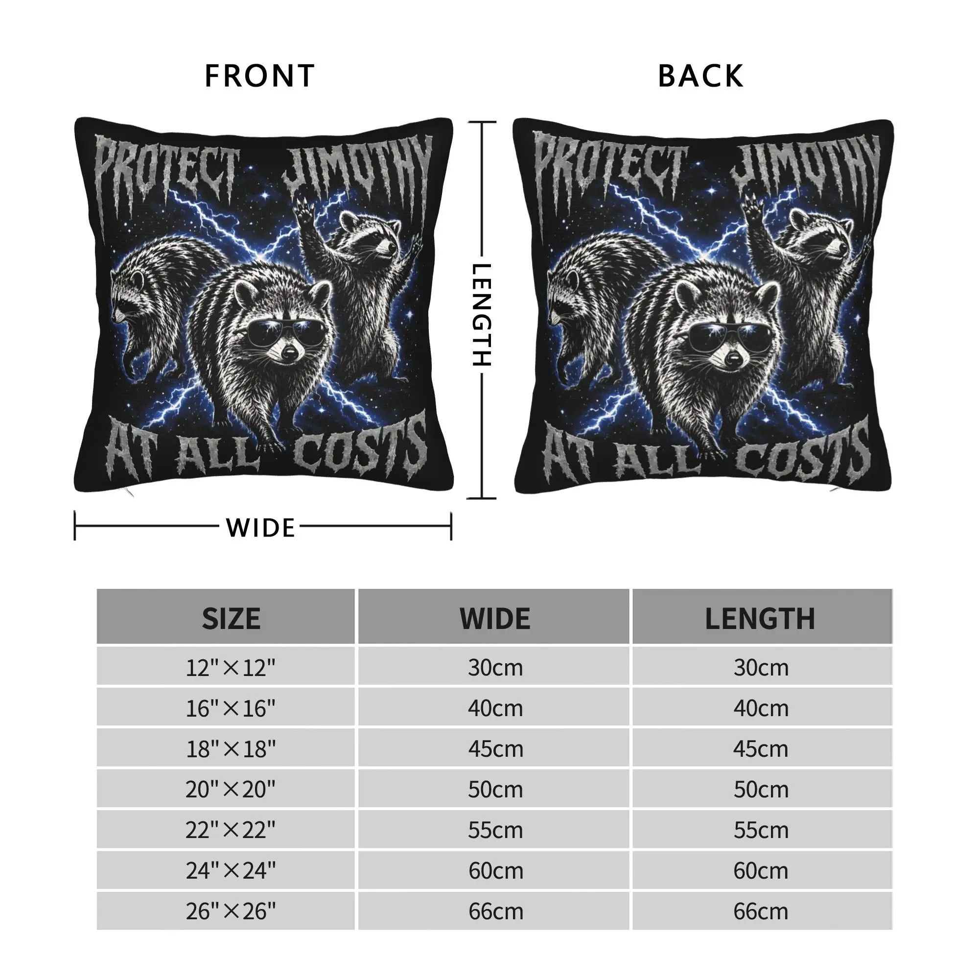 Jimothy Viral Raccoon Bootleg Graphic Pillow Case  Morden Pillow Cover Custom Pillowcases For Sofa Home Decoration