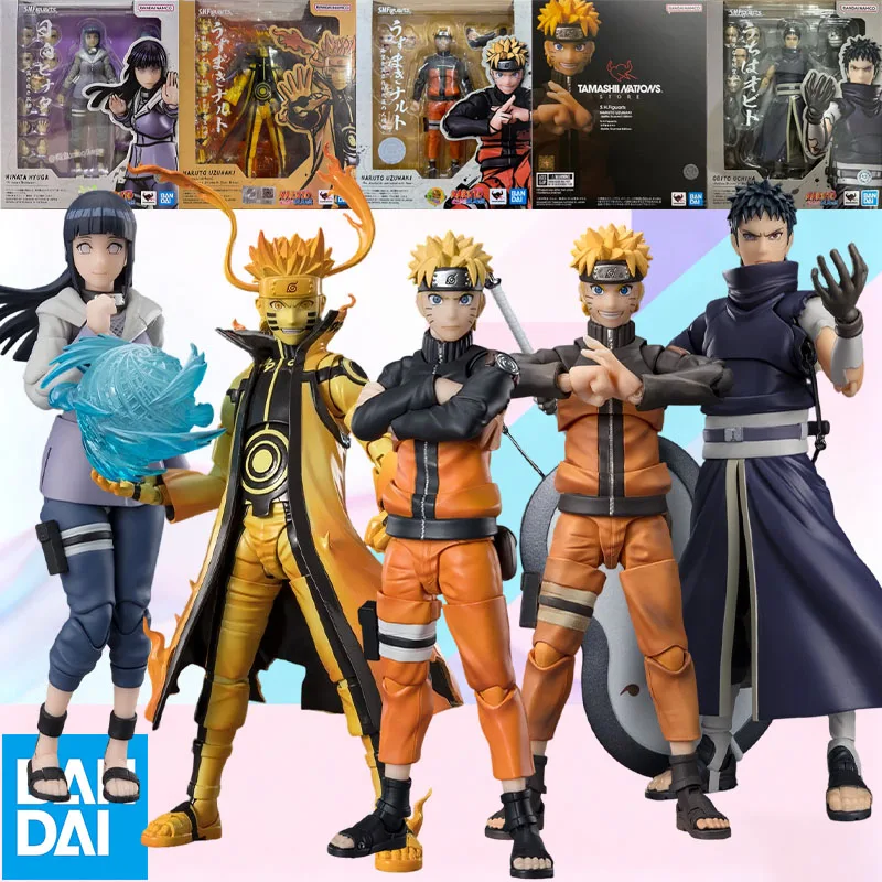 

Bandai S.H.Figuarts Naruto Shippuden Naruto Uzumaki Kurama Mode Battle Scarred Obito Hinata Action Figure Collectible Model
