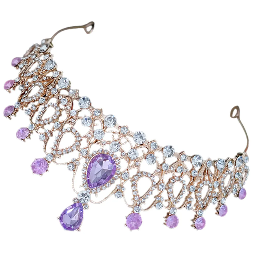 

Crystal Crown Tiara Girl Hair Accessories Rhinestone Flower Wedding Birthday Photoshoot Elegant Lightweight Comfortable