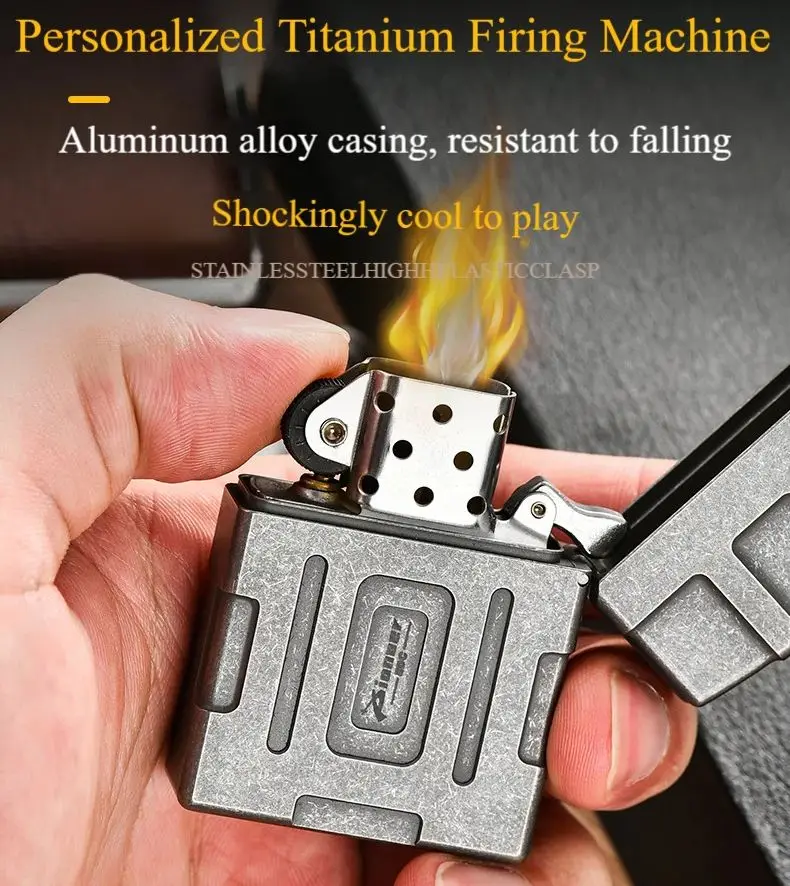 Handmade EDC Kerosene Lighter with Thick Armor Ignition Gasoline Lighter and Titanium Alloy Material Gift Box