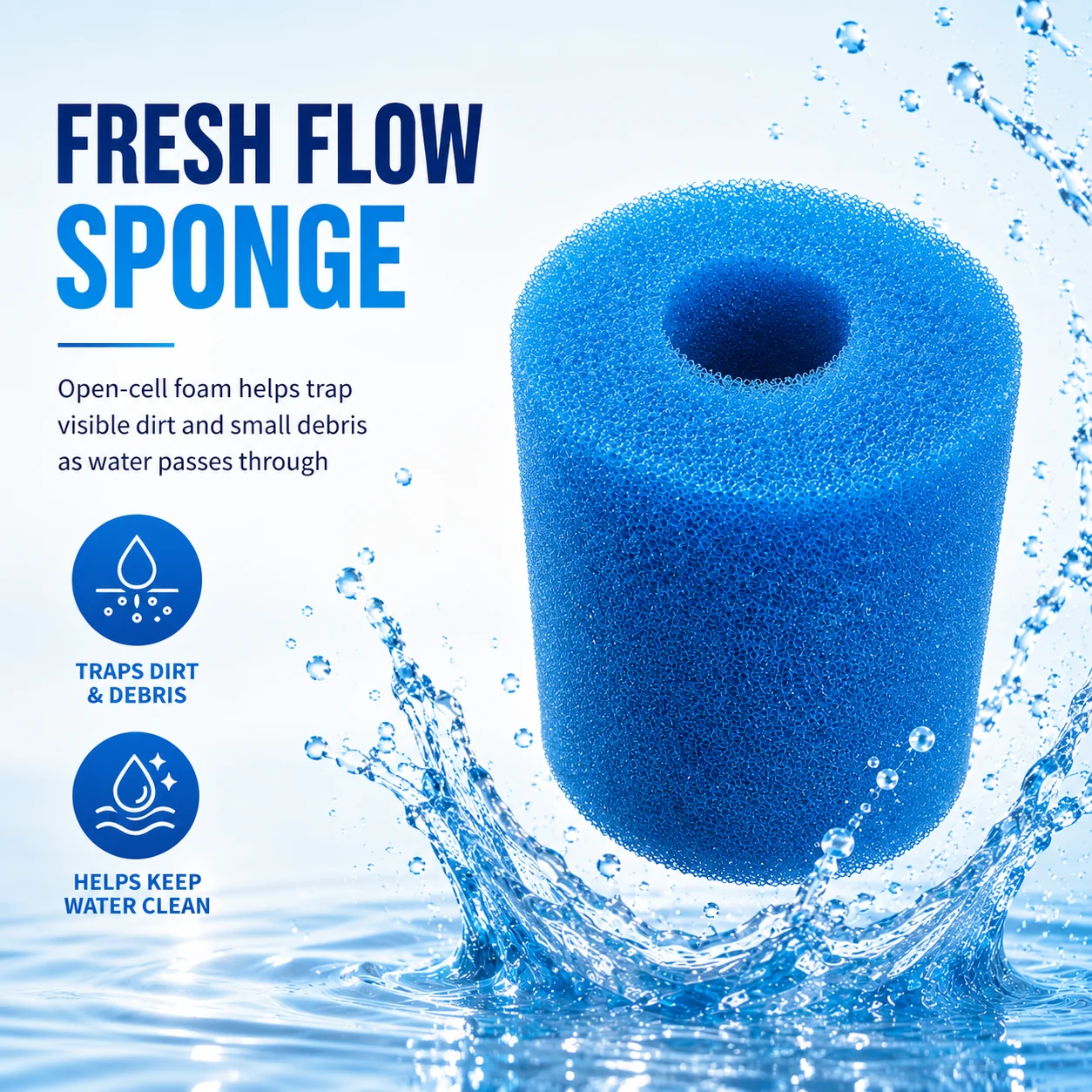 3pcs Blue Filter Sponge For Intex Type I/II/VI/D Washable Swimming Pool Filter Sponge Reusable Foam Cleaner Tub Filter Parts