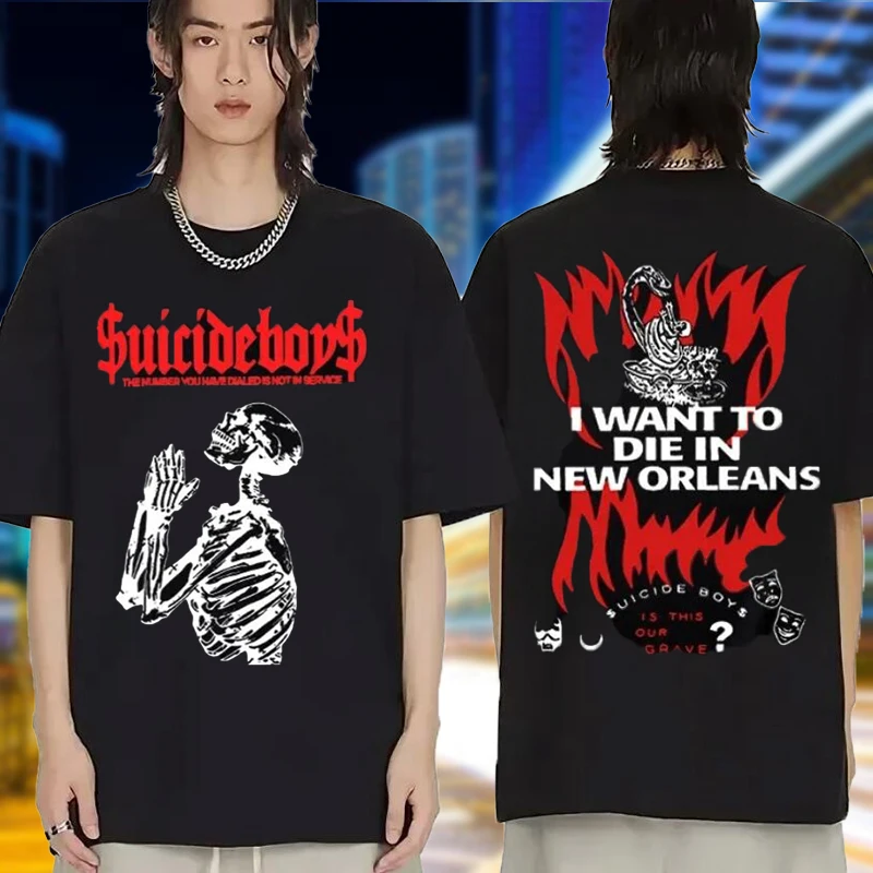 2024 Suicideboys Pattern G59 Suicideboys TShirt Suicideboys Merch American Hip Hop O-Neck Casual Unisex Short Sleeve Shirts Tops