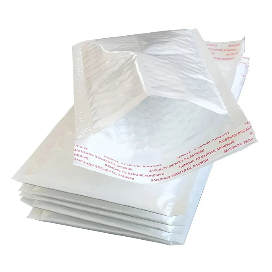 50pcs Pearlescent Film Waterproof Bubble Bag Packaging Express Bag White Foam Self Seal Pack Bag ShippingbagThickened Envelope