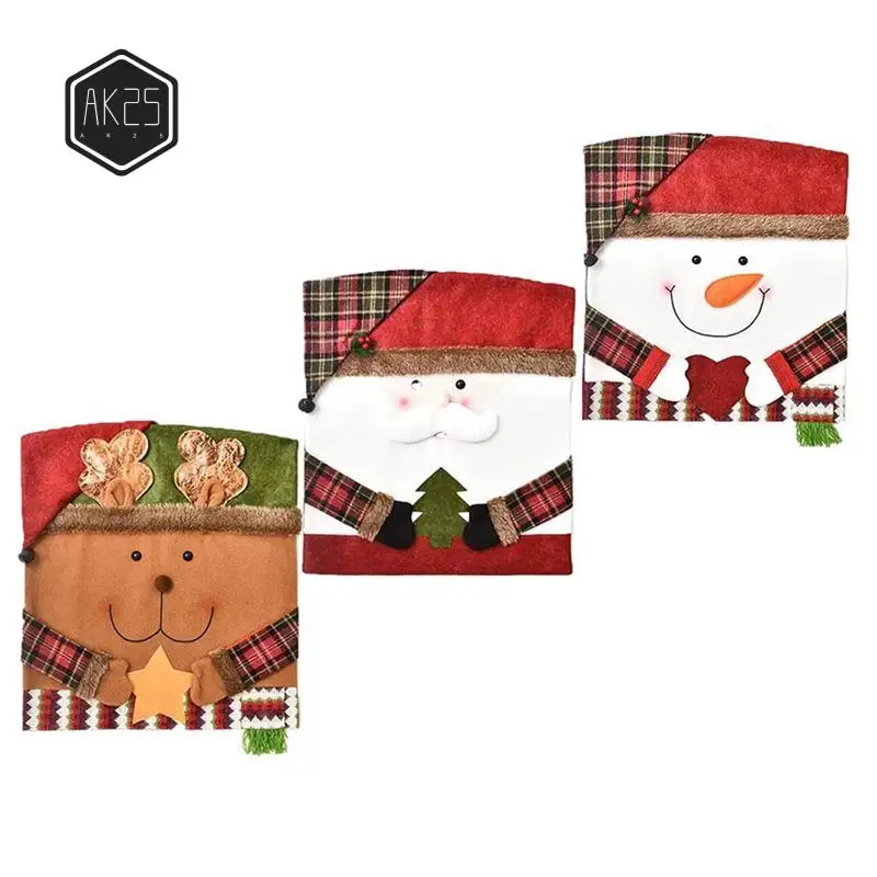 

AK25-Рождественский набор стульев, украшение, набор стульев, набор табуретов, фигурка, чехол на стул, кухня, ресторан, рождественское украшение