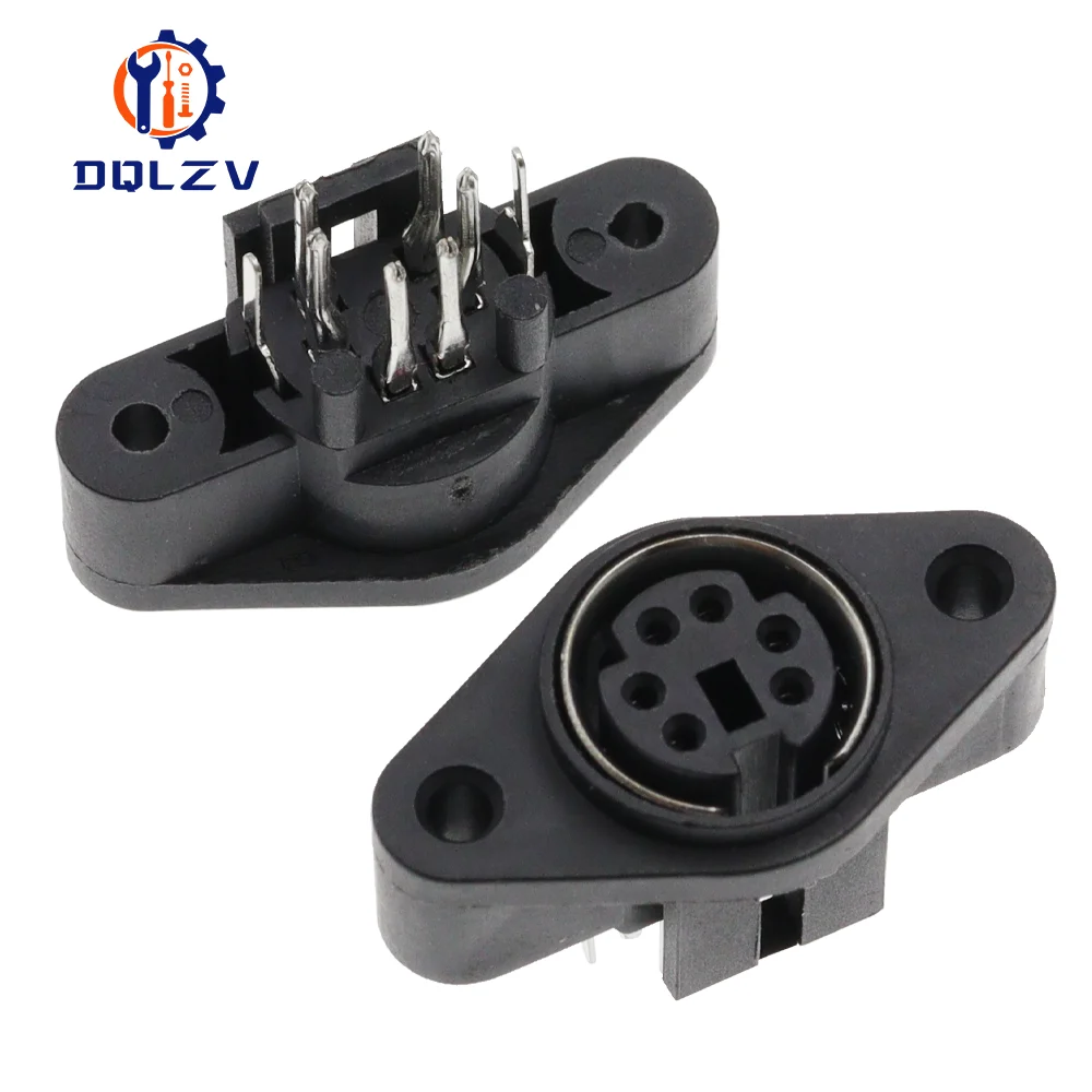 MDC/S Terminal Socket DIN Jack Connector Mini PS2 6Pin 6P with Fixed Hole Mouse Keyboard