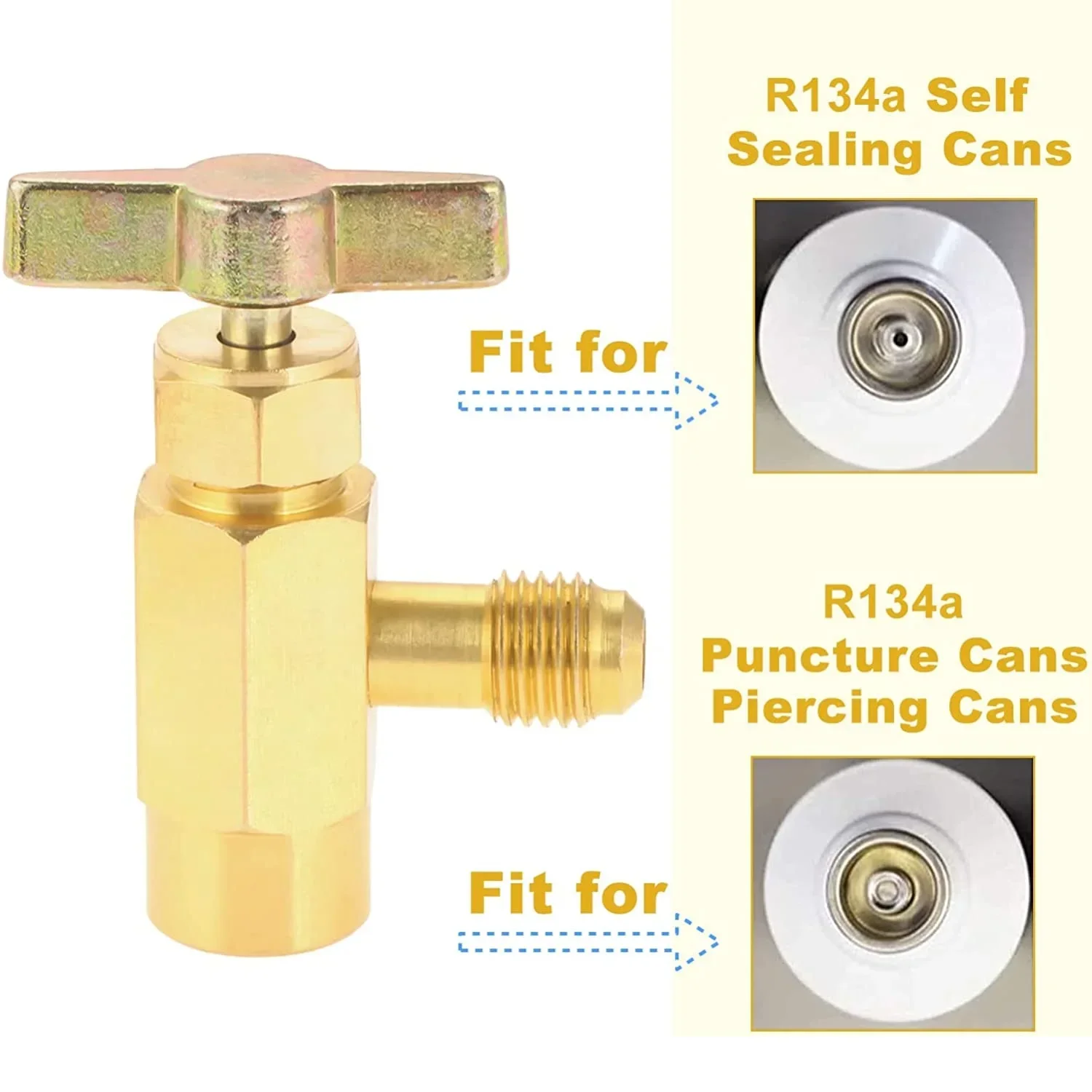 Double Use R134A R12 Can Tap Valve Kit,Valve Core Remover Tool,Tank Adapter with 1/4