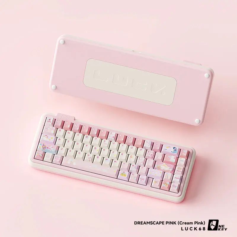 NEKEY Luck68 Three Mode Wireless Keyboard PBT Thermal Sublimation Customized Theme Keycap Gaming Keyboard For PC Accessory Gifts