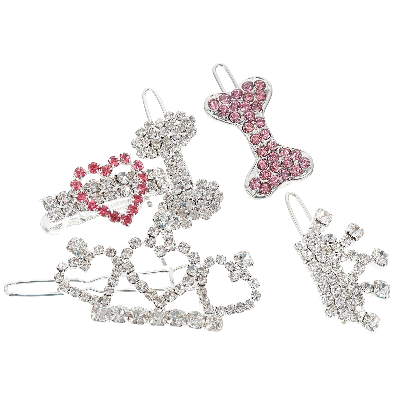 

5pcs Pet Dog Hairpins Decorative Rhinestones Hair Clips for Daily Life Party Beautiful Design Adorable Dog Accessories