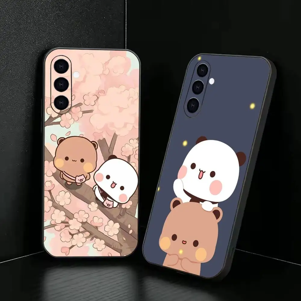 Cute B-Bubu and Dudu Phone Case For Samsung Galaxy A73,A72,A71,A70,A53,A52,A51,Others Soft Black Cover