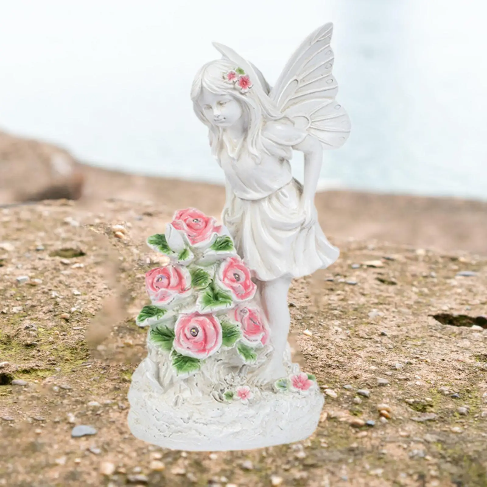 Solar Garden Statue Fairy Angel Statue Garden Figurine for Patio Balcony