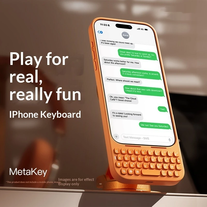 

Magnetic Phone Case With 37 Keys Mini Phone Keyboard Pu Tpu Customization Supports 16 Pro Max 17 Pro Max