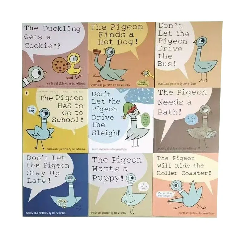 9 Books/set Don't Let the Pigeon Drive the Bus English Picture Book Children Reading Storybook Early Education Books
