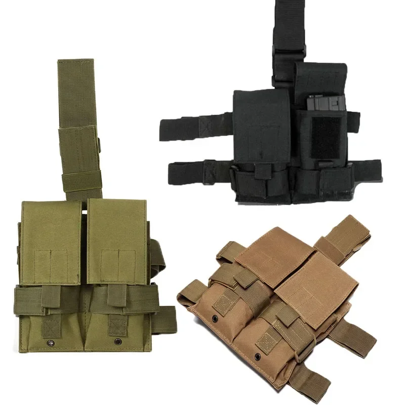 Tactical 5.56/7.62 Thigh  Magazine Pouch Drop Leg Panel Mag Pouch For Outdoor Airsoft Leg Mag Holder Charger Carrier