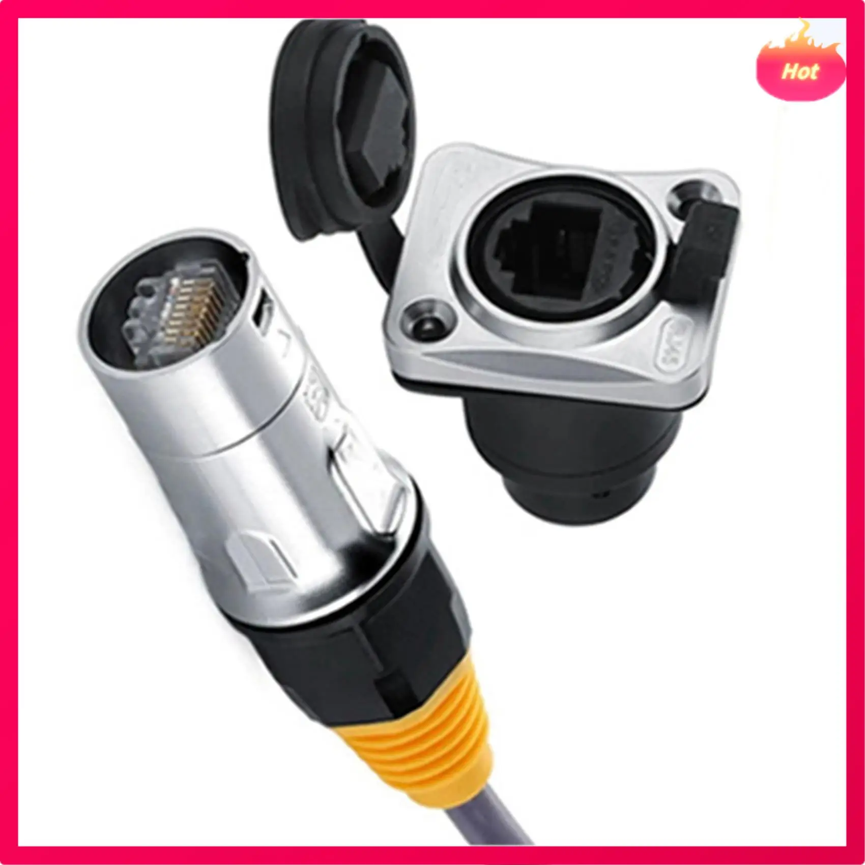 

AYHF 2X IP67 Network RJ45 Waterproof Connectors / Ethernet RJ45 Waterproof Plug + Waterproof Socket For Outdoor Ethernet