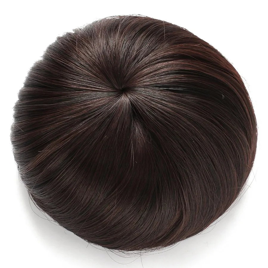 وصلات شعر من الألياف الاصطناعية، قطعة شعر مستعار على شكل كعكة الدونات للارتداء اليومي، نمط أوبدو أنيق مع مظهر طبيعي وآمن