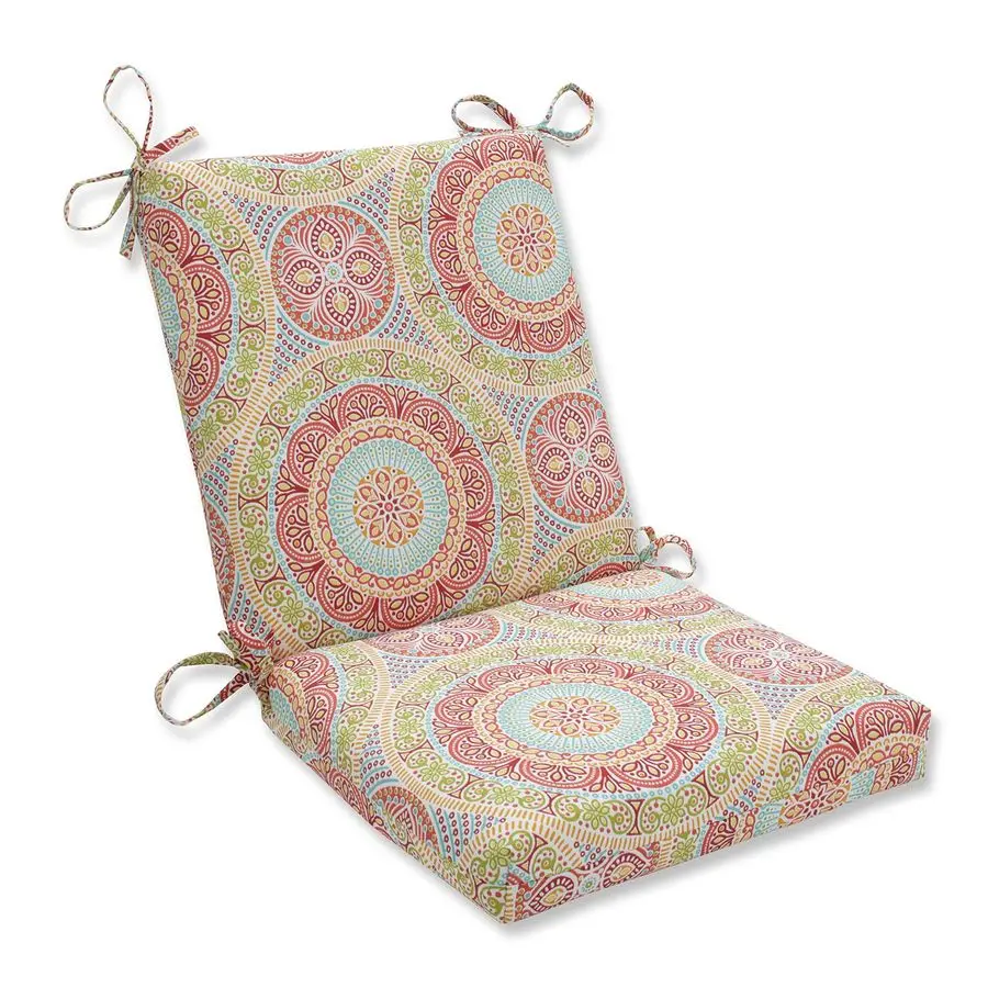 

609522 Outdoor Indoor Delancey Jubilee Square Corner Chair Cushion, 36.5 x 18, Multicolored , Orange