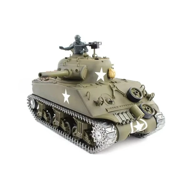 3898-1 Pro 7.0 Version 2.4GHz Radio Control 1/16 Scale Model Tank Fight M4A3 Sherman RC Tank Battle Army Vehicle