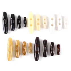 Acrylic Horn Buttons for Suit Coat, Windbreaker, Two Holes, Sewing Buttons for Clothing, Sweater, Garment Accessories, 50 PCs