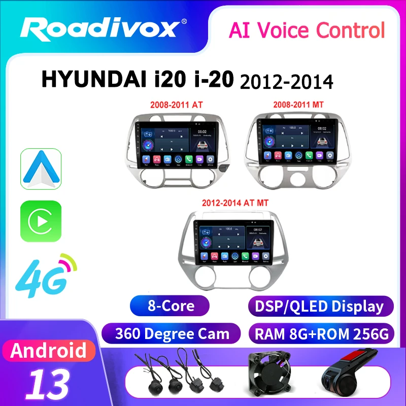 

roadivox Android car radio for HYUNDAI i20 i-20 2012 2014 stereo GPS Navigation video Multimedia Player tape recorder carplay
