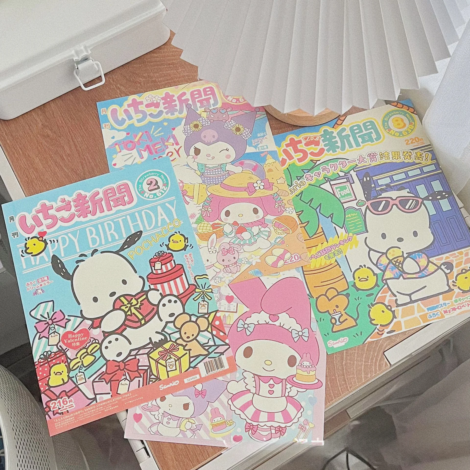 10 Blatt Cartoon Sanrio Monatsposter Teenager-Herzchen Niedliche Zimmer-Dekorative Wandposter Studentenwohnheim Schlafzimmer DIY Spielzeug – Detail 2