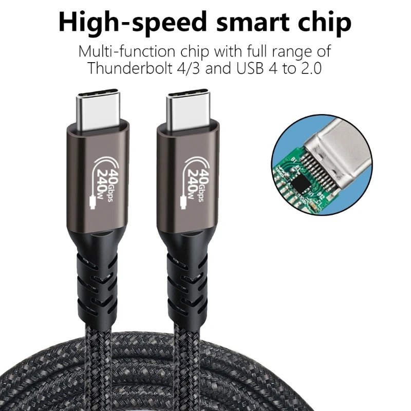 40Gbps USB4 Cable for Thunderboltcompatible 4 Cable, 240W Charging,40Gbps Data, USB Cable Supports 8K Display