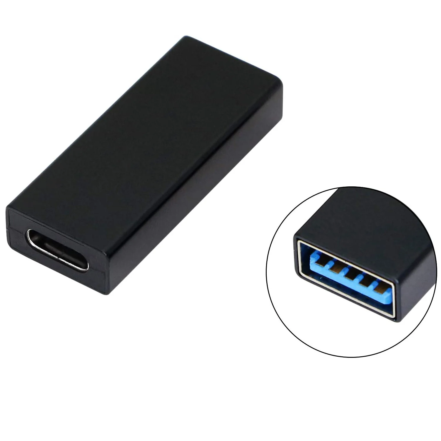 2 piezas USB tipo C 3,1 hembra A USB 3,0 tipo A hembra, conector adaptador de carga y sincronización de datos 10bps 5V 3A
