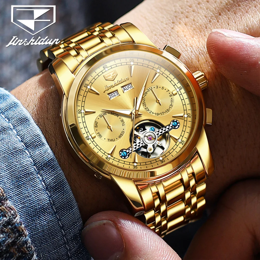 JSDUN High Quality Classic Man Watch New Multifunction Fashion Automatic Mechanical Watches for Men Trend Luxury Wrist Watch Men