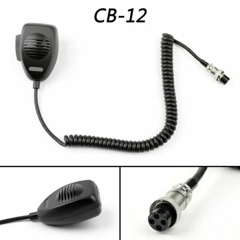 

CB-12 Microphone 4 Pin Connector Ham Mic Mobile Radio Speaker for Cobra PR240 PR245 PR350 PR375 PR550 PR3000 PR3100 PR3175