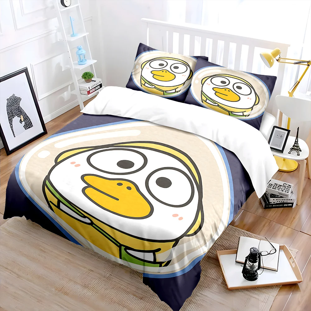 Wide-angle lens cartoon duck Print Soft Comfortable Duvet Cover Bedding Set Included 1*Duvet Cover  2*Pillowcases Luxury gifts