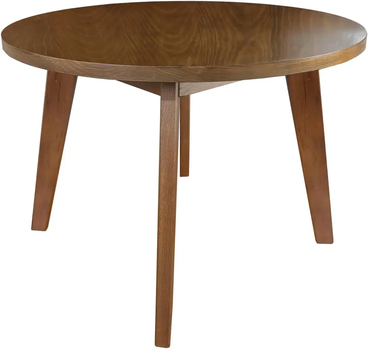 Genuine 100% Hardwood Round Coffee Table - Hand-Wiped Walnut
