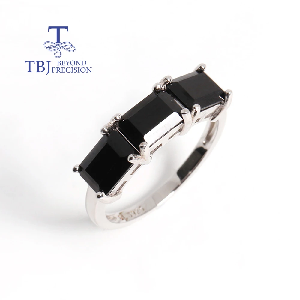 2026  Mystery Noble Natural black spinel Silver ring Light luxury elegant women's anniversary & party gift