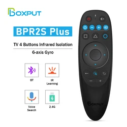 BOXPUT BPR2S Air Mouse Voice Remote Control TvBox Controller Gyroscope IR learning bt Remote Control For Android Set Top Box
